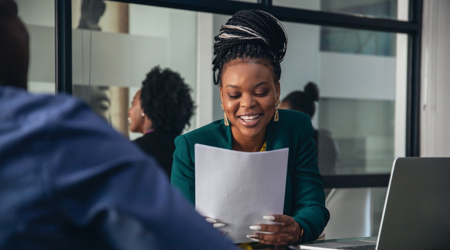 black woman corporate reading